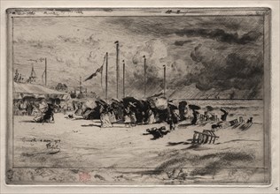 A Squall at Trouville, 1874. Creator: Félix Hilaire Buhot (French, 1847-1898).