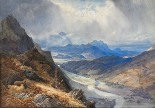 A View from Moel Cynwich: Looking Over the Vale of Afon Mawddach and Toward Cader Idris, c. 1850. Creator: William Turner (British, 1789-1862).