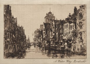 A Waterway, Dordrecht, 1885. Creator: Charles A. Vanderhoof (American, 1928).