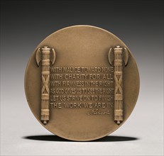Abraham Lincoln Medal (reverse), 1900s. Creator: Charles Calverley (American, 1833-1914).