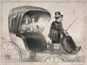 Actualités: Les Inconvénients des voitures publique: Le cocher de..., 1839. Creator: Clémente Pruche (French, 1831-1870).