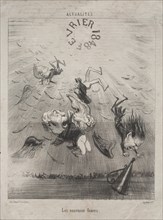 Actualities (No. 140): The new Icarus, 1850. Creator: Honoré Daumier (French, 1808-1879).