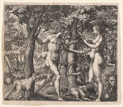 Adam and Eve, late 1500s. Creator: Robert Boissard (French, 1570-aft 1603).