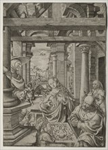 Adoration of the Shepherd, c. 1522-1525. Creator: Frans Crabbe van Esplegem (Flemish, c. 1480-1552).