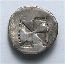 Aegineatan Drachm: Incuse Square (reverse), c. 482 BC. Creator: Unknown.