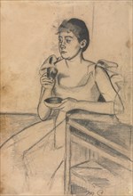 After-Dinner Coffee (recto), c. 1889. Creator: Mary Cassatt (American, 1844-1926).