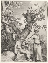 Ahijah and Jeroboam, 1604. Creator: Jan Saenredam (Dutch, 1565-1607); Jan Saenredam (Dutch, 1565-1607).