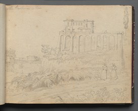 Album with Views of Rome and Surroundings, Landscape Studies, page 07a: "Villla Barberini in Rome". Creator: Franz Johann Heinrich Nadorp (German, 1794-1876).