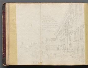 Album with Views of Rome and Surroundings, Landscape Studies, page 15b: Roman Architectural View. Creator: Franz Johann Heinrich Nadorp (German, 1794-1876).