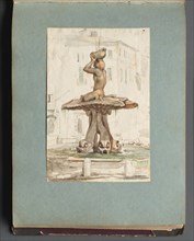 Album with Views of Rome and Surroundings, Landscape Studies, page 17a: Roman Fountian. Creator: Franz Johann Heinrich Nadorp (German, 1794-1876).