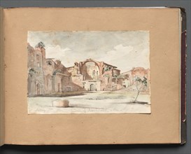 Album with Views of Rome and Surroundings, Landscape Studies, page 22a: "Terme di Diocleziano, Rome" Creator: Franz Johann Heinrich Nadorp (German, 1794-1876).