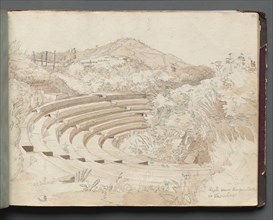 Album with Views of Rome and Surroundings, Landscape Studies, page 25a: Amphitheater, Tusculum. Creator: Franz Johann Heinrich Nadorp (German, 1794-1876).
