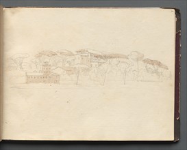 Album with Views of Rome and Surroundings, Landscape Studies, page 30a: Roman Panoramic View. Creator: Franz Johann Heinrich Nadorp (German, 1794-1876).