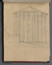 Album with Views of Rome and Surroundings, Landscape Studies, page 32a: Roman Temple. Creator: Franz Johann Heinrich Nadorp (German, 1794-1876).