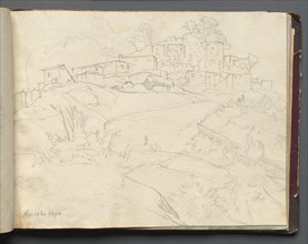 Album with Views of Rome and Surroundings, Landscape Studies, page 35a: "Rocca di Papa". Creator: Franz Johann Heinrich Nadorp (German, 1794-1876).
