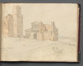Album with Views of Rome and Surroundings, Landscape Studies, page 41a: "St. Pietro, Toscanella". Creator: Franz Johann Heinrich Nadorp (German, 1794-1876).