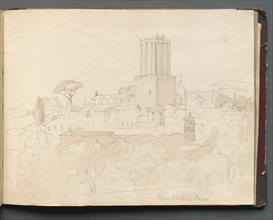 Album with Views of Rome and Surroundings, Landscape Studies, page 47a: " Torre del Nero, Rome". Creator: Franz Johann Heinrich Nadorp (German, 1794-1876).