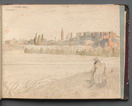 Album with Views of Rome and Surroundings, Landscape Studies, page 48a: Roman Panoramic View. Creator: Franz Johann Heinrich Nadorp (German, 1794-1876).