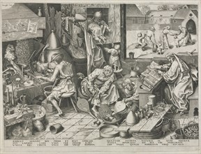 Alchemist. Creator: Philip Galle (Flemish, 1537-1612).