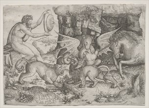 Allegorical Theme: Combat of Animals, c. 1515-1520. Creator: Master of the Beheading of St. John the Baptist (Italian).