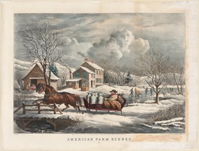 American Farm Scenes, Winter, 1853. Creator: Nathaniel Currier (American, 1813-1888).