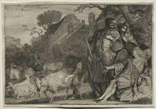 An Angel Foretells the Birth of Abraham's Son, 1638. Creator: Gerrit Claesz. Bleker (Dutch, 1656).