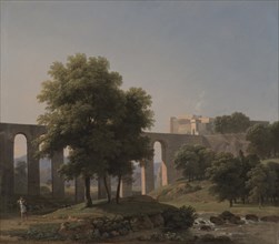 An Aqueduct Near a Fortress, 1807. Creator: Jean-Victor Bertin (French, 1767-1842).