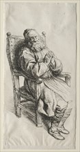 An Old Man in a Chari, Praying. Creator: Salomon Koninck (Dutch, 1609-1656).