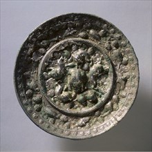 Animal-and-Grape Mirror, early 7th Century - early 10th Century. Creator: Unknown.