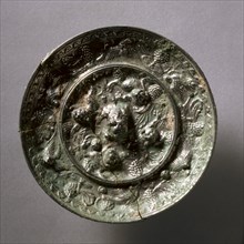 Animal-and-Grape Mirror, early 7th Century- early 10th Century. Creator: Unknown.