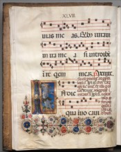 Antiphonary: Initial, angel, c. 1470-1480. Creator: Girolamo da Cremona (Italian), follower of.