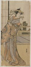 Arashi Murajiro as a Courtesan Holding a Letter, late 1780s. Creator: Katsukawa Shunko (Japanese, 1743-1812).