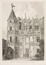 Architectural Antiquities of Normandy (Vol. II), Pl. 64: House in the Place de la Pucelle, at Rouen, Creator: John Sell Cotman (British, 1782-1842); J & A Arch, Cornhill & J.S. Cotman.