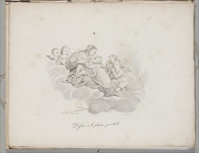 Art of the Lithograph: Madonna and Child on the Clouds, Plate II, 1819. Creator: Alois Senefelder (German, 1771-1834).