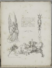 Art of the Lithograph: Three Designs from Dürer?s Prayer Book, Plate V , 1819. Creator: Alois Senefelder (German, 1771-1834).