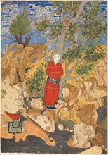 Aulad Tied to a Plane Tree, from a Shahnama by Firdausi, 1575-1600. Creator: Sadiqi Bek (Iranian, 1533-1609).