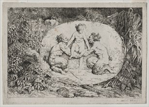 Bacchanales: Nymph Supported by Two Satyrs , 1763. Creator: Jean-Honoré Fragonard (French, 1732-1806).