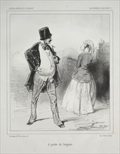 Baliverneries Parisiennes: A portée de lorgnon. Creator: Paul Gavarni (French, 1804-1866).