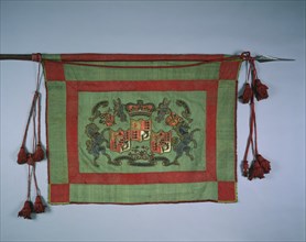 Banner with Royal Coat of Arms of Great Britain, 1700s. Creator: Unknown.