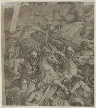 Battle of the Milvian Bridge (fragment) (verso), 1500s. Creator: Unknown.