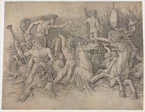 Battle of the Sea Gods - left portion. Creator: Andrea Mantegna (Italian, 1431-1506).