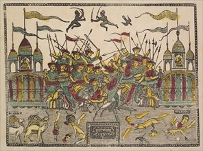 Battle Scene, 1800s. Creator: Shri Gobinda Chandra Roy.