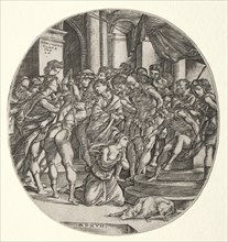 Beheading of Saint Catherine, 1517. Creator: Domenico Campagnola (Italian, 1500-1564).