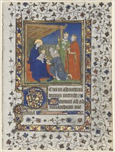 Bifolio from a Book of Hours: Adoration of the Magi, c. 1415. Creator: Boucicaut Master (French, Paris, active about 1410-25), workshop of.