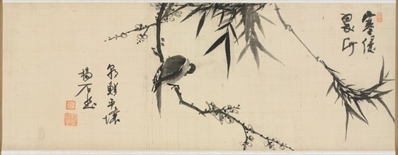 Bird Sleeping on a Plum Tree, early 1900s. Creator: Yang Ki-hun (Seuk-Eun) (Korean, 1843-1919?).