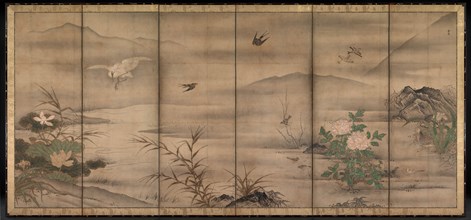 Birds and Flowers in a Landscape of the Four Seasons, second half of the 1500s. Creator: Sessh? T?y? (Japanese, 1420-1506), follower of.