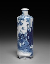Blue and White Snuff Bottle, 1661-1722. Creator: Unknown.