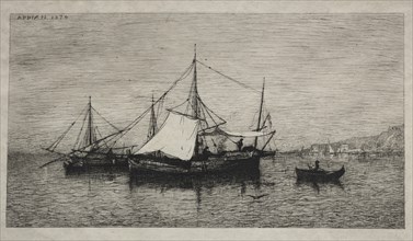 Boats of Cabotage (Coasts of Italy), 1874. Creator: Adolphe Appian (French, 1818-1898).