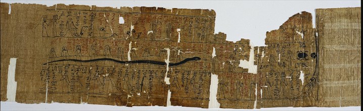 Book of Amduat, Perhaps of Bakenmut, with Elements of the Tenth through Twelfth Hours, 1000-900 BC. Creator: Unknown.