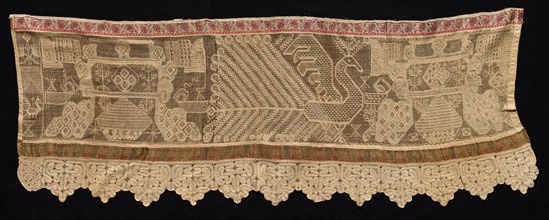 Border with Peacock Motif, 18th-19th century. Creator: Unknown.